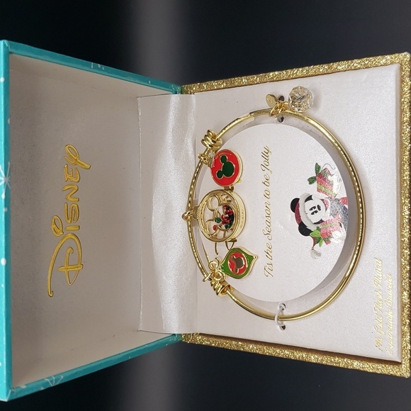 Disney Mickey Mouse "Tis the Season to be Jolly" Holiday Charm Bracelet - Picture 1 of 4
